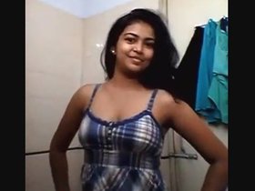 A charming girl from Telugu performs a sensual webcam act