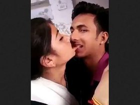 Passionate kissing between lovers