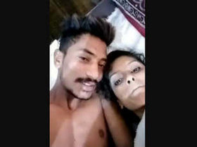 A young Indian couple's intimate moments captured on camera in a hotel room