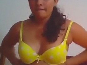A charming Sri Lankan girlfriend reveals her ample bosom to her partner after dark