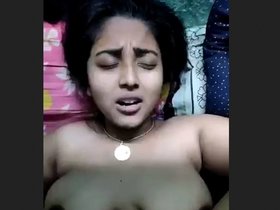 A young girl with a pretty face gives oral and engages in intercourse