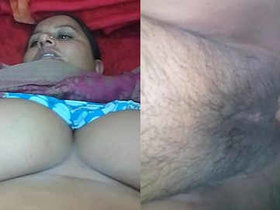 Indian aunt with large breasts in a passionate encounter