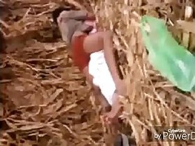 Village girlfriend boyfriend in farmhouse