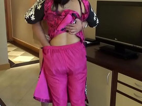 A stunning Indian woman displays her oral talents by performing oral sex on her partner