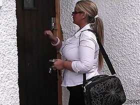 Big tits woman in uniform screwed from behind