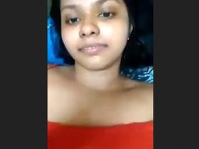 A pretty collegiate lady records a sensual clip featuring herself