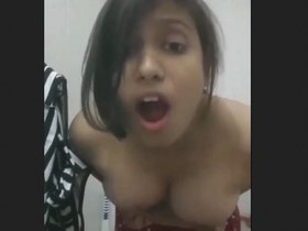 Aroused teen in the restroom from village series