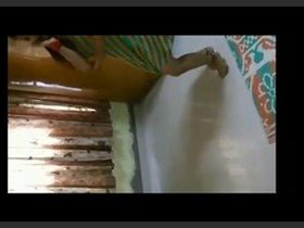 Seductive bhabhi dances in a shawl and shalwar without a shirt