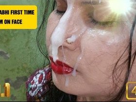 Salu the bhabhi gets her first facial cumshot