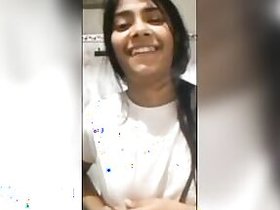 Young chick strips topless and shows her tits on selfies xxx camera