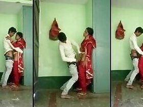 Indian girl caught being drilled by her lover in standing position in Desi mms video