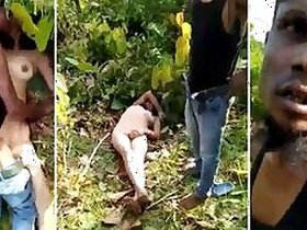 Husband finally caught his wife with each other with her lover outdoors in the jungle , Desi XXX MMC