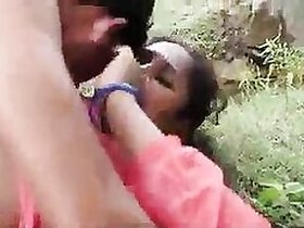 Rustic outdoor lovers with a neighbor caught on live camera