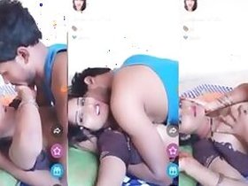 Cute Indian couple shoots video of their sex on a live camera