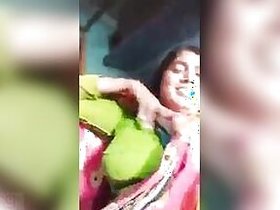 Lusty wife Dehati shows off her naked muff in a live clip call