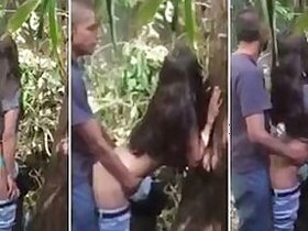 Voyeur XXX spy MMS video of village lovers caught fucking in the open air