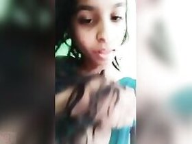 Sweet Desi Indian takes her top off to show off her nice tits