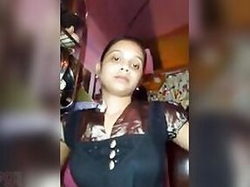 Sexy girlfriend shows her lover pantaloons selfies video