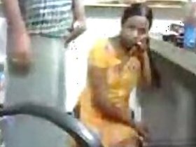 Porn video of cute desi humping her boss at the grocery store