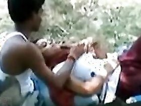Tamil sex clip with desi heater being fondled by big tits in the open air