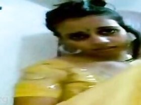 Indian wife undresses for spouse and exposes muff