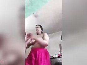 XXX Desi wife happily shows her tits and cunt on camera at home