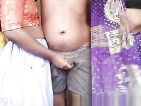 Indian sex perv uncle fucks two chubby randies from my village