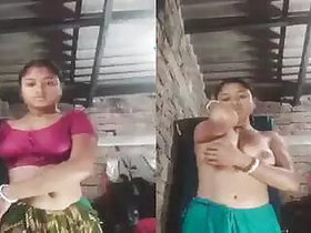 Naked Country Wife Strips for Former Lover