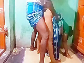 Indian village teacher in a doggy way