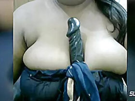 Desi Indian Punjabi Bbw Bhabi Oh Laila Live In Black Saree Wet Boobs