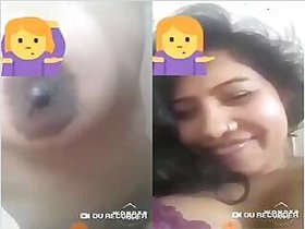 Pretty Girl Shows Her Naked Body to Lover On Video Call