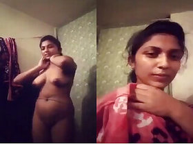 Pretty girl changing clothes