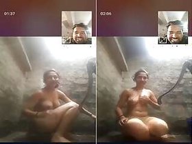 Desi Bhabhi Shows Bathing Lover on Video Call