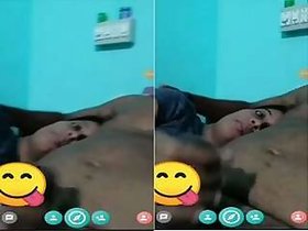 Couples romance and jerking off during a video call Part 1