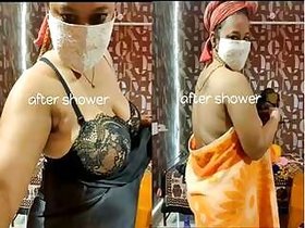 Bhabhi In Clothes After Shower