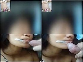 Husband came on his wife's face.